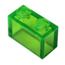 50 Peças LEGO 1x2 Trans-Bright Green - Tiras LEGO