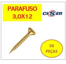 50 peças Parafuso Cabeça Chata Phillips 3,0 x 12