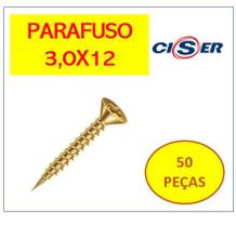 50 peças Parafuso Cabeça Chata Phillips 3,0 x 12