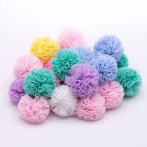 50 Peças Pompom De Malha Colorido Tule Poliéster 25mm