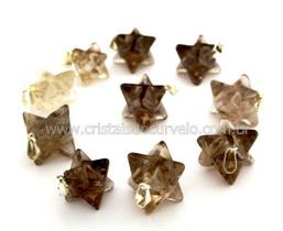 50 Pingentes Merkaba de Quartzo Fumê Natural com Pino Prateado - PM6146 50 Pingentes Merkaba de Quartzo Fumê Natural com Pino Prateado - PM6146
