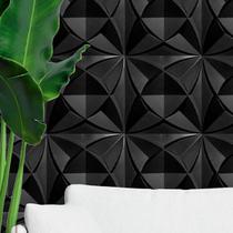50 Placas PVC 3d Revestimento de Parede Decorativa Dakar Alto relevo Preto Quarto Sala Cozinha 25cm x 25cm