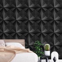 50 Placas PVC 3d Revestimento de Parede Decorativa Mini Dakar Alto relevo Preto Quarto Sala Cozinha 50cm x 50cm
