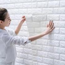 50 Placas Tijolinho Painel 70x77cm 3D De Parede Espuma Tijolo Auto Adesivo Impermeável Lindo Aplique Fácil