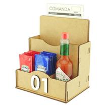 50 Porta Comanda de Mesa Sachê Guardanapo Temperos Numerados Crú