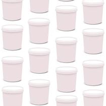 50 Potes Para Alimentos 900 Ml Branco Pp Com Tampa 13X9,5Cm