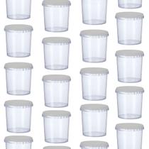 50 Potes Para Alimentos 900ML Transparente Com Tampa 13x9,5