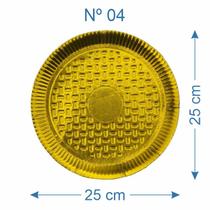 50 Prato de Bolo Salgado Laminado Dourado Nº4