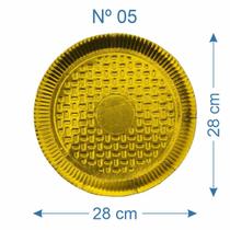 50 Prato de Bolo Salgado Laminado Dourado Nº5