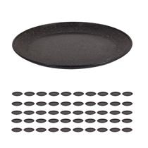 50 Prato Refeição Sustentável Redondo Resistente 24cm Preto 50 Prato Refeição Sustentável Redondo Resistente 24cm Preto