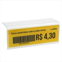 50 Régua Porta Etiqueta Preço L Prateleira Gondola 10X3,5Cm - Ocshop