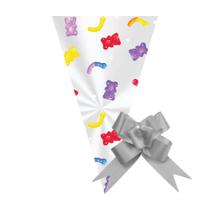 50 Saco Cone para Lembrancinha 18x30cm com Laço