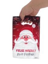 50 Sacola Boca de Palhaço Feliz Natal Papai Noel Embalagem Plástica Decorativa para Presentes e Lembrancinhas de Natal 50 Sacola Boca de Palhaço Feliz Natal Papai Noel Embalagem Plástica Decorativa para Presentes e Lembrancinhas de Natal