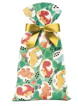 50 Sacos de Presente ou Sacolinha Surpresa Plástica Festa Dinossauro Baby Cute 15x29cm Cromus