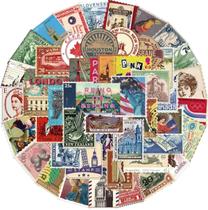 50 Stickers Selos Viagem Retrô Vintage País Turismo Adesivos