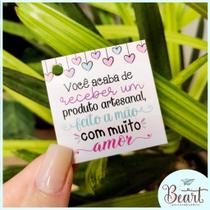 50 TAGS agradecimento cliente produto artesanal 4,8x4,8 - BEART PERSONALIZADOS