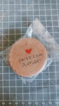 50 Tags "Feito com amor" - 5 cm - Papel Kraft - com furo