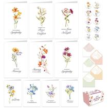 50 Tarjetas de Condolencias Decorably con Sobres 4x6" Diseños Florales