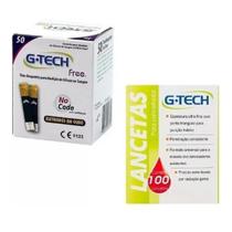50 Tiras De Glicemia Free + 100 Lancetas - G-Tech 50 Tiras De Glicemia Free + 100 Lancetas - G-Tech