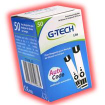50 Tiras Glicemia Gtech Lite Fitas Glicose Diabete