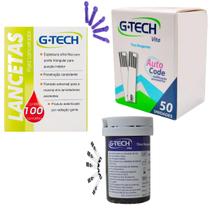 50 Tiras Reagentes 100 Lancetas G Tech Vita 50 Tiras Reagentes 100 Lancetas G Tech Vita