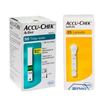 50 Tiras Reagentes Accu Chek Active + 25 Lancetas Softclix