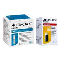 50 Tiras Reagentes Accu Chek Guide + 24 Lancetas Fastclix