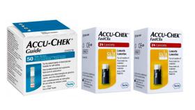 50 Tiras Reagentes Accu Chek Guide + 48 Lancetas Fastclix - Accu-chek