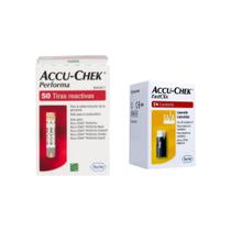 50 Tiras Reagentes Accu Chek Performa + 24 Lancetas Fastclix