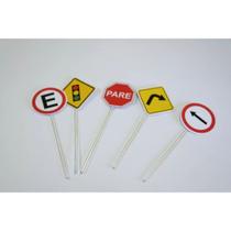 50 topper tag plaquinha para doces festa aniversário comemoração placas de trânsito