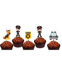 50 topper tag plaquinha para doces festa aniversário comemoração polícia policial - Catias Cakes