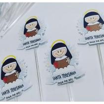 50 topper tag plaquinha para doces festa aniversário surpresa santinha santa terezinha teresinha