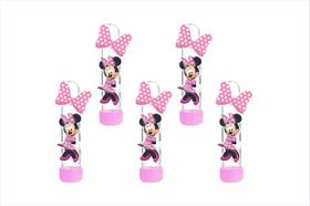 50 tubetes 13cm para doces Minnie Rosa