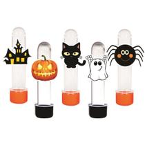 50 Tubetes Halloween (laranja e preto) - Envio Imediato