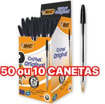 50 Un Caneta Bic Cristal Preta Caixa Fechada