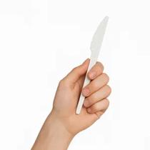 50 Un Faca Para Refeição Branca Reforçada