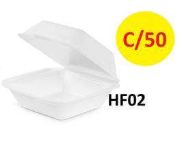 50 Un Hamburgueira Isopor HF2 Para Lanches Fritas Salada