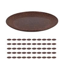 50 UN Prato Lanche Sobremesa Redondo Durável 20cm Marrom Es 50 UN Prato Lanche Sobremesa Redondo Durável 20cm Marrom Es