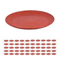 50 UN Prato Lanche Sobremesa Redondo Durável 20cm Vermelho