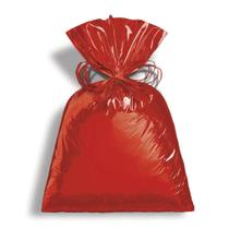 50 Un Saco embalagem metalizado Vermelho para presentes lojas festa 20x29 cm Cromus