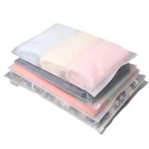 50 Uni Embalagem Saco Plástico Organizador Roupa Viagem Transparente Fosco Zip Zíper 30x40cm