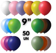 50 Unid Balão Bexiga sortido 9 Pol Festa Decoração