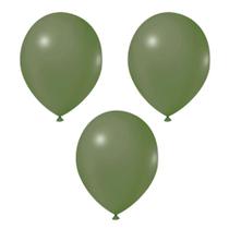 50 Unid Balão Bexiga Verde Militar 8 Pol - Joy