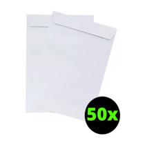 50 Unid. Envelope Branco Embalagem Documento 20x28 90g