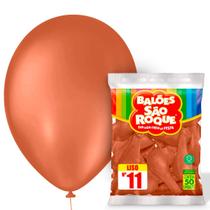 50 Unidades Balão Bexiga Liso Redondo Número 11 Polegadas São Roque - Balões Bexigas Várias Cores Para Festas e Comemorações