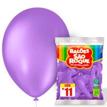 50 Unidades Balão Bexiga Liso Redondo Número 11 Polegadas São Roque - Balões Bexigas Várias Cores Para Festas e Comemorações