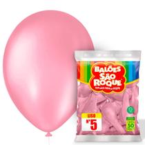 50 Unidades Balão Bexiga Liso Redondo Número 5 Polegadas São Roque - Balões Bexigas Várias Cores Para Festas e Comemorações