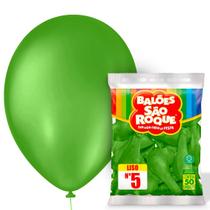 50 Unidades Balão Bexiga Liso Redondo Número 5 Polegadas São Roque - Balões Bexigas Várias Cores Para Festas e Comemorações - São Roque Balões
