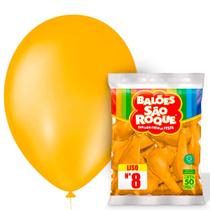 50 Unidades Balão Bexiga Liso Redondo Número 8 Polegadas São Roque - Balões Bexigas Várias Cores Para Festas e Comemorações
