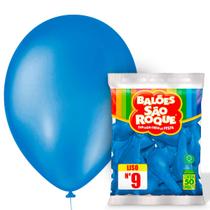 50 Unidades Balão Bexiga Liso Redondo Número 9 Polegadas São Roque - Balões Bexigas Várias Cores Para Festas e Comemorações